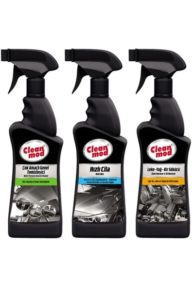 Cleanmod 3’lü Oto İç Temizlik Koruma Seti 3 x 500 ml